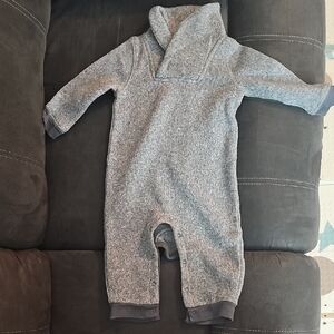 Old Navy Gray Footie One Piece with Zipper and High Collar